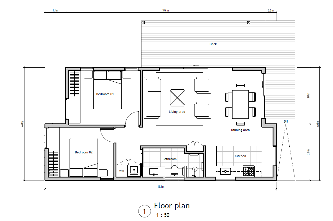 Granny Flat 68 Floor Plan